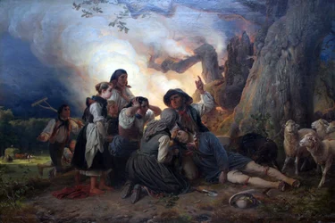 Hirte vom Blitz getroffen